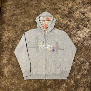 Nike San Francisco Womens Marathon Small Check Flower Hoodie Grey XLarge